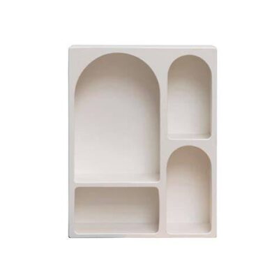 Étagère 4 niches en bois blanc - meuble rangement Tunisie
