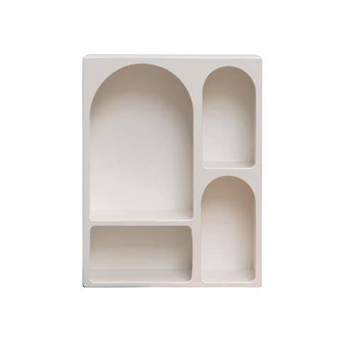 Étagère 4 niches en bois blanc - meuble rangement Tunisie