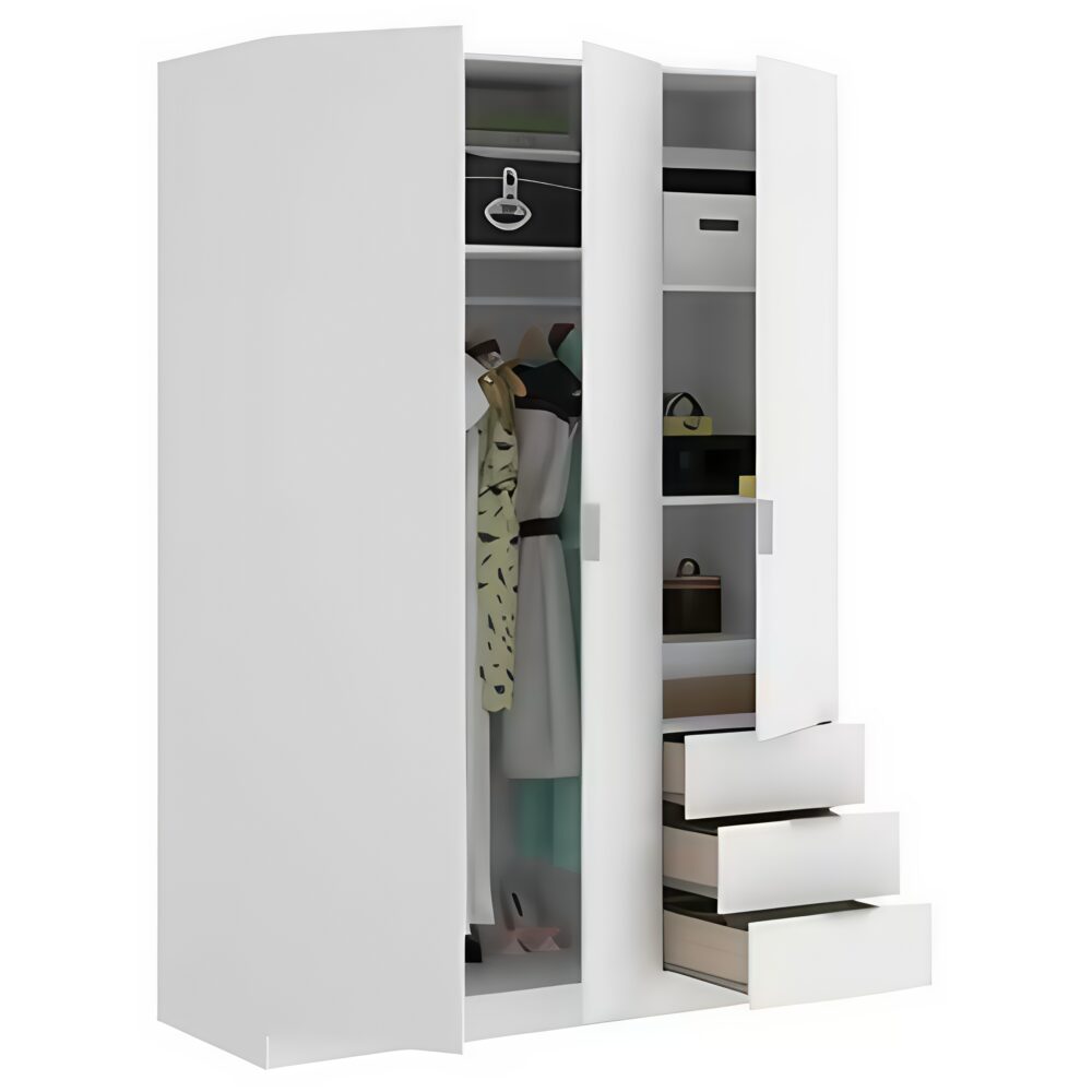 Armoire 3 portes effet bois 121x52 cm – Image 5