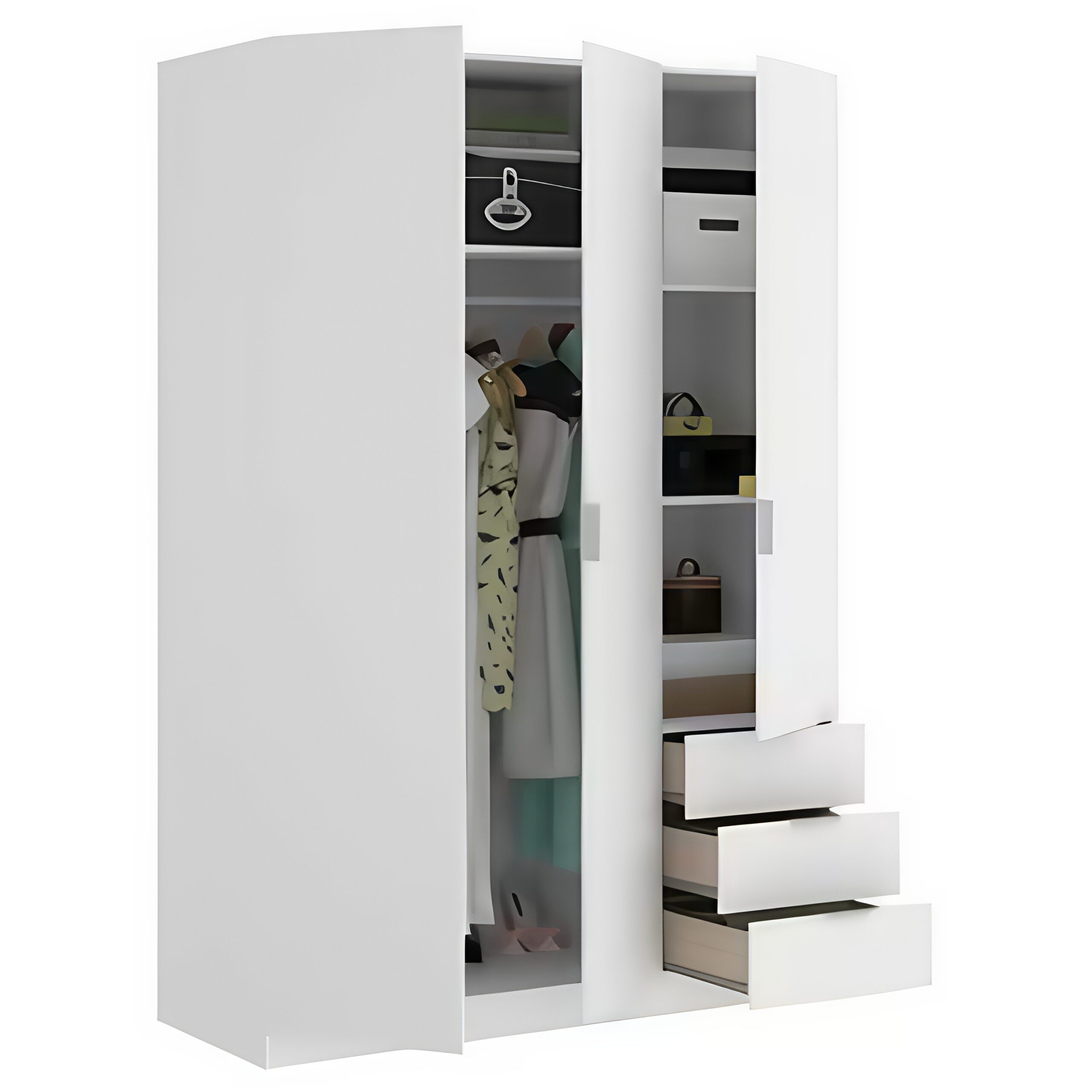 Armoire 3 portes effet bois 121x52 cm – Image 5