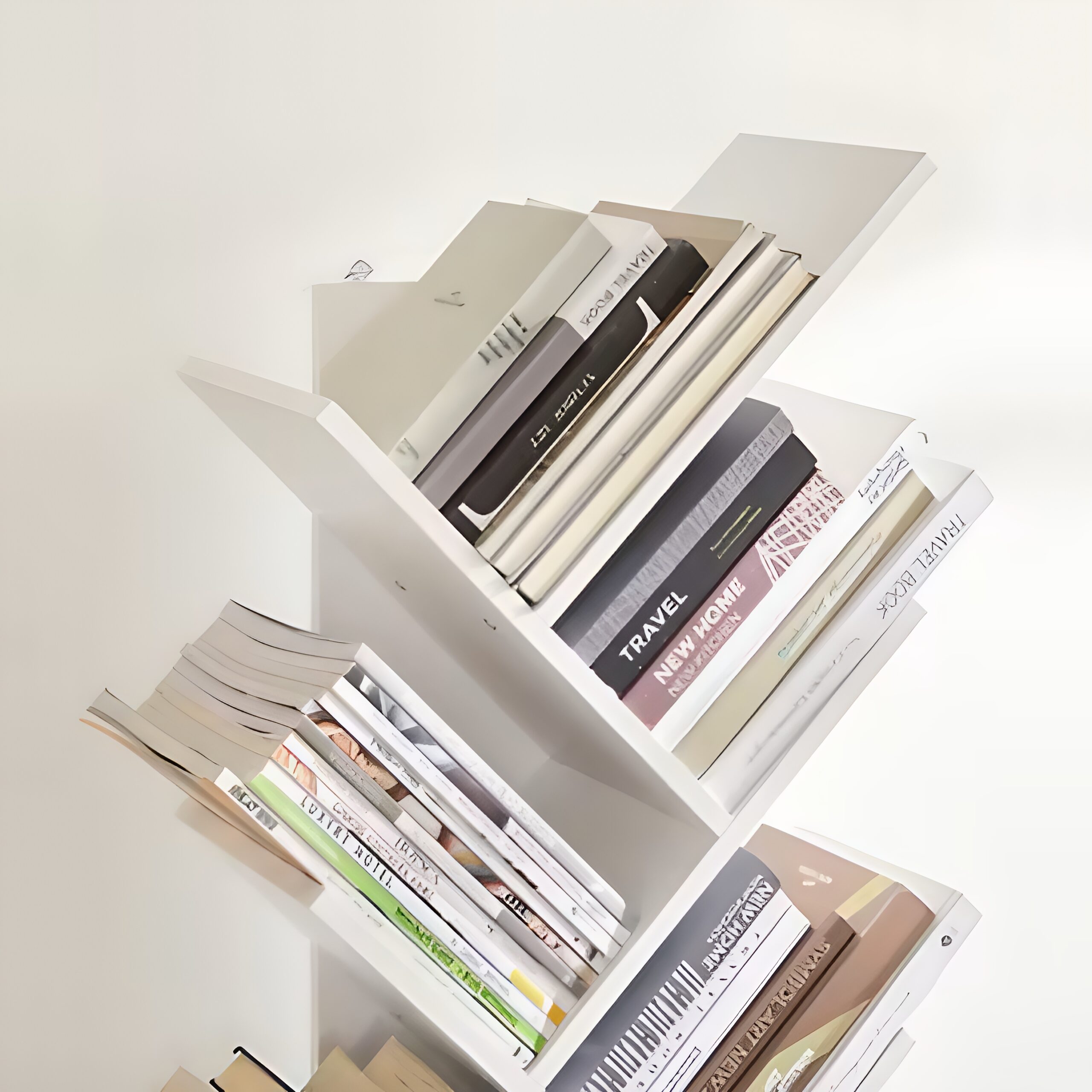 Bibliothèque 9 niveaux forme d'arbre moderne effet bois – Image 3