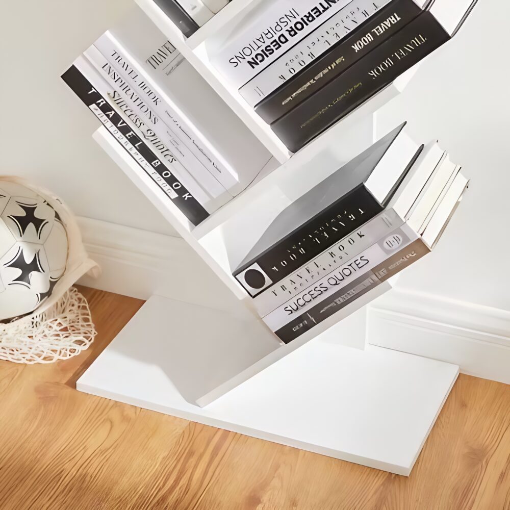 Bibliothèque 9 niveaux forme d'arbre moderne effet bois – Image 5