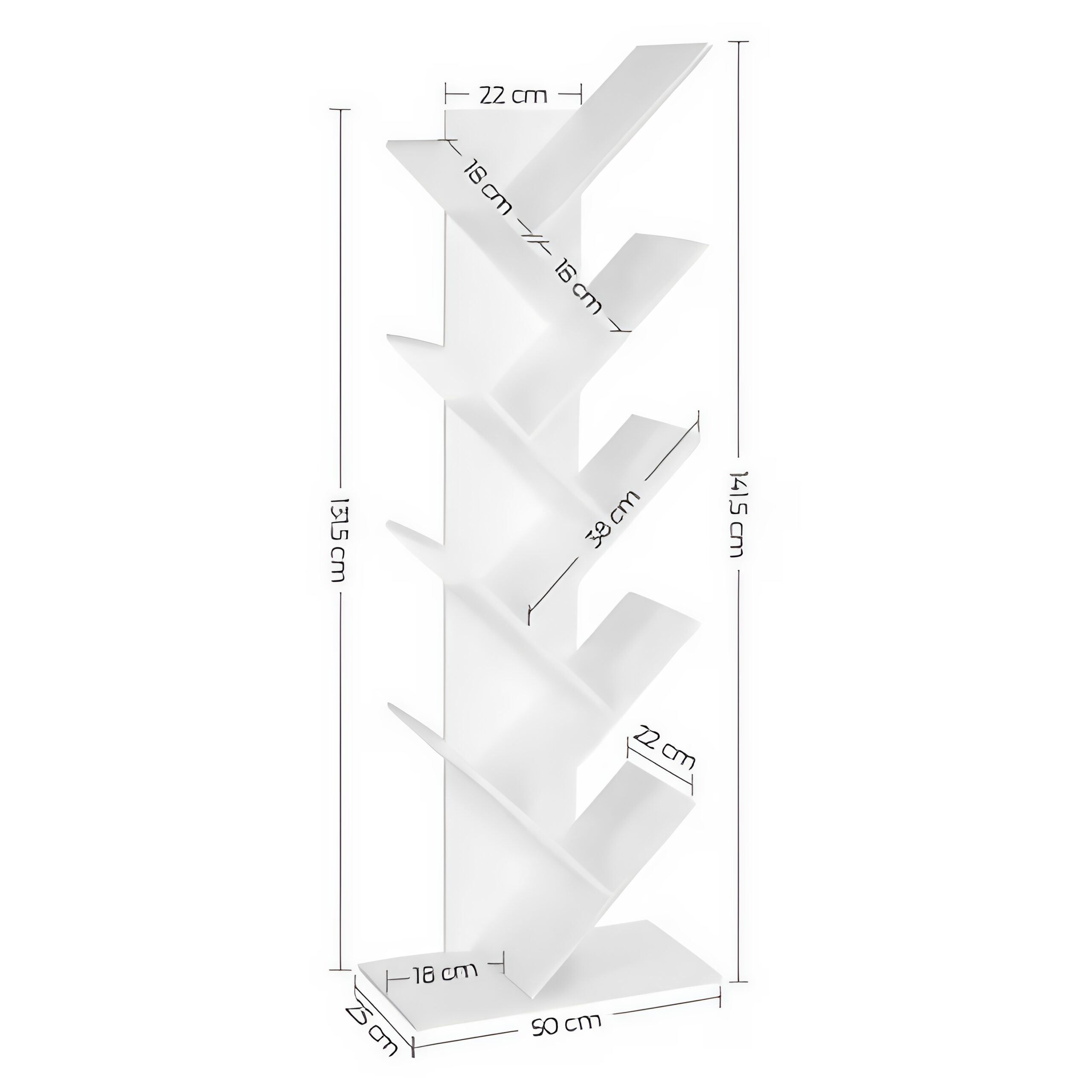 Bibliothèque 9 niveaux forme d'arbre moderne effet bois – Image 6