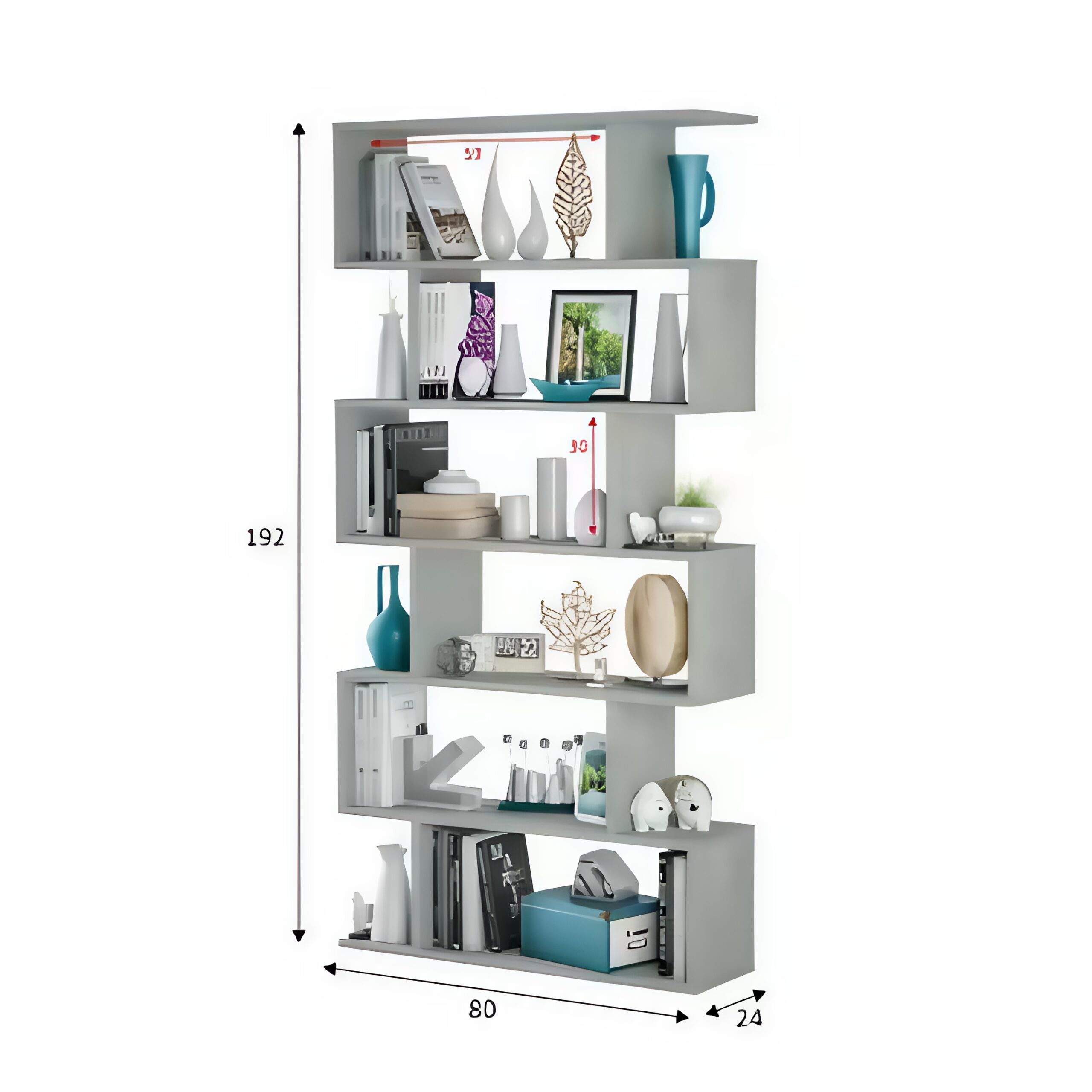 Bibliothèque effet bois ciment 80x190 cm – Image 2
