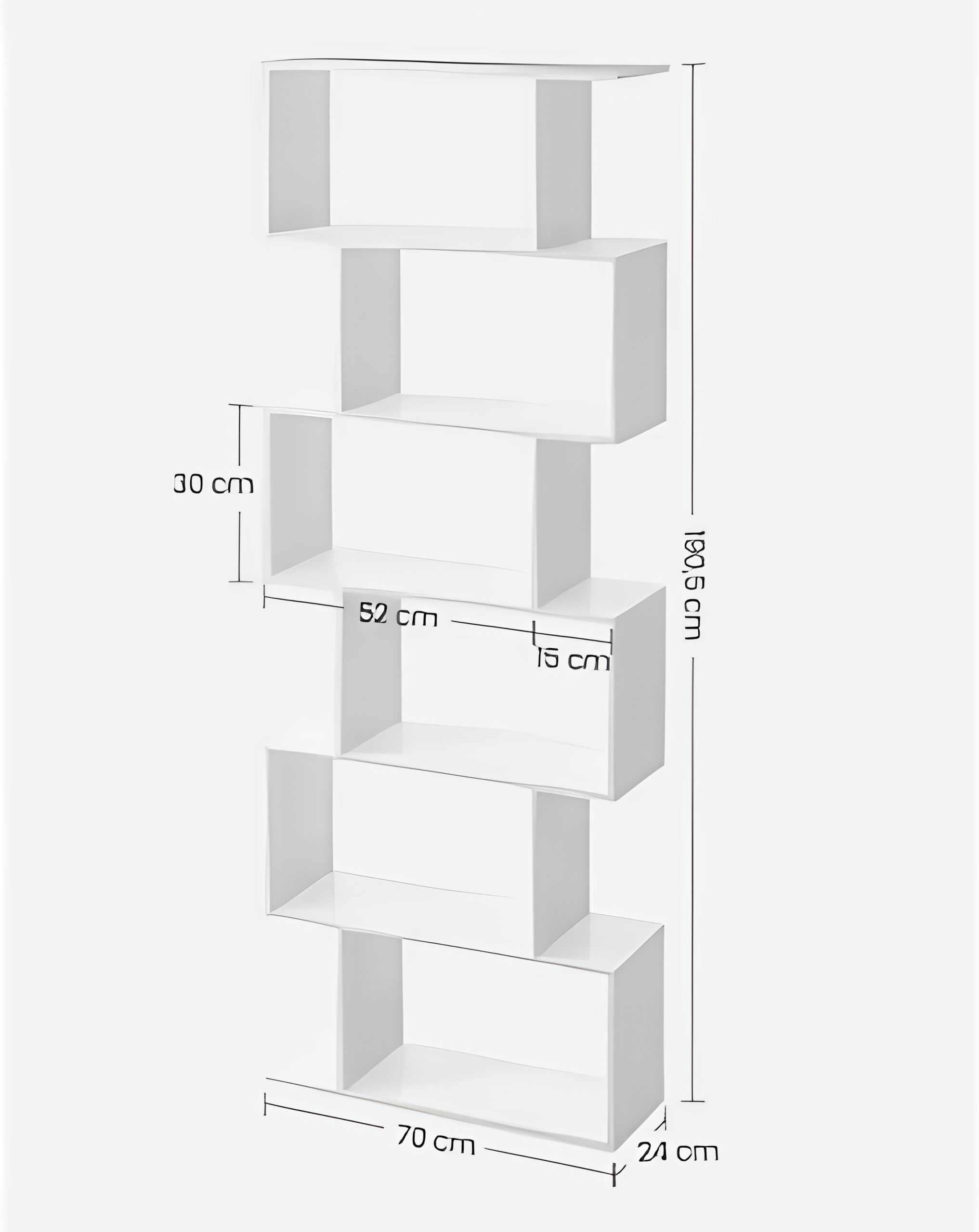 Étagère 6 niveaux zigzag style moderne effet bois – Image 6