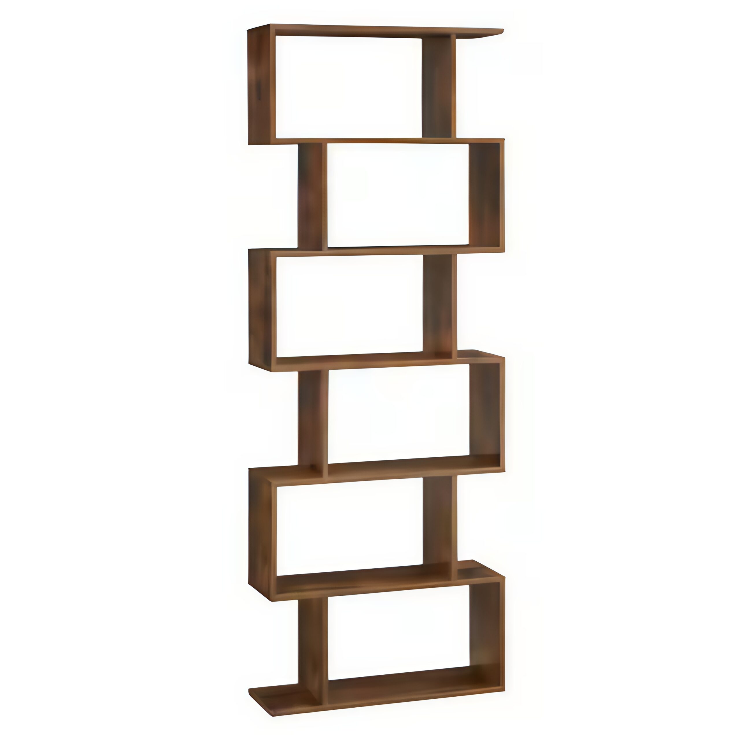 Étagère 6 niveaux zigzag style moderne effet bois – Image 8
