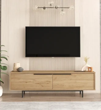 Meuble 2 portes TV Bois Clair